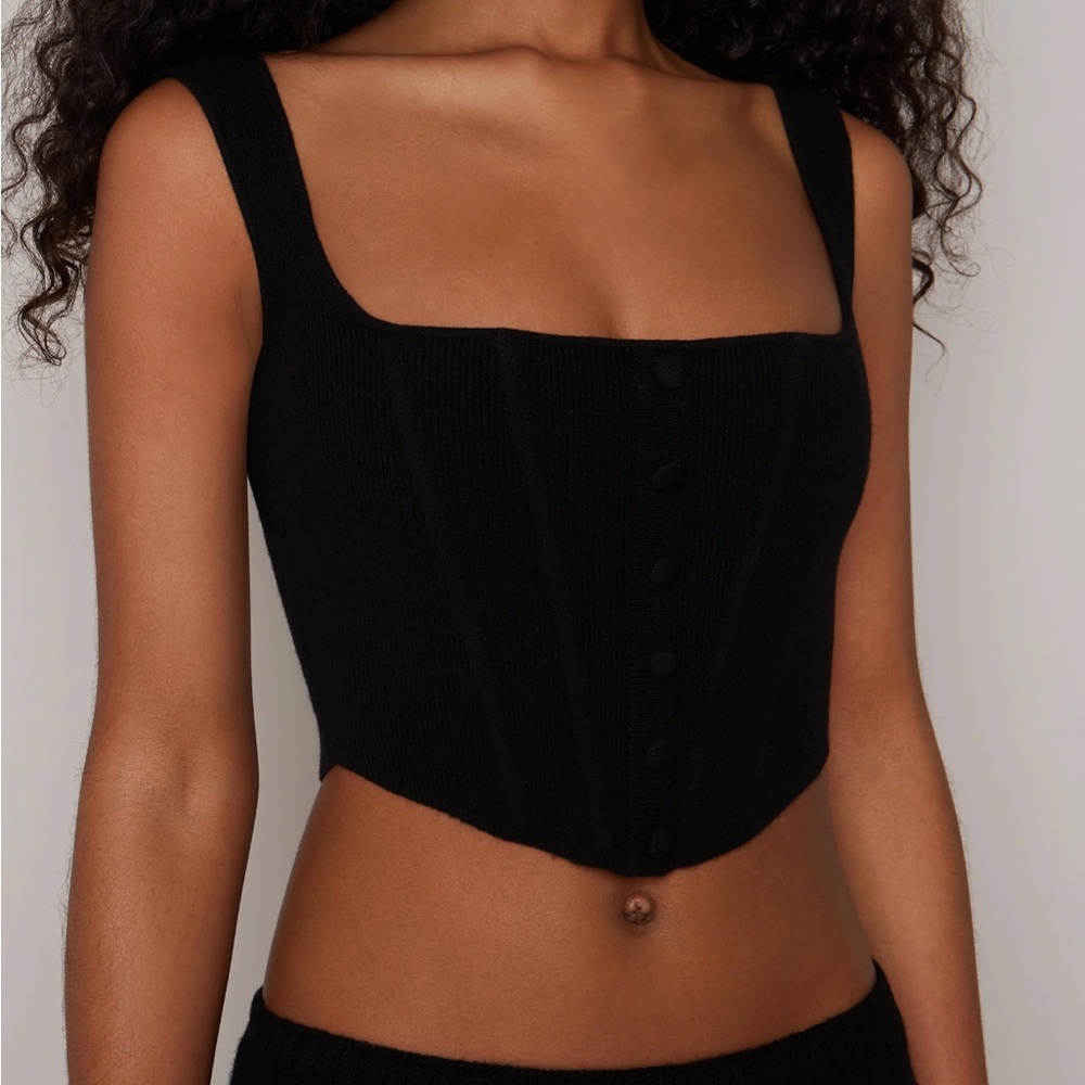Danielle Guizio Knitted Black Corset XXS